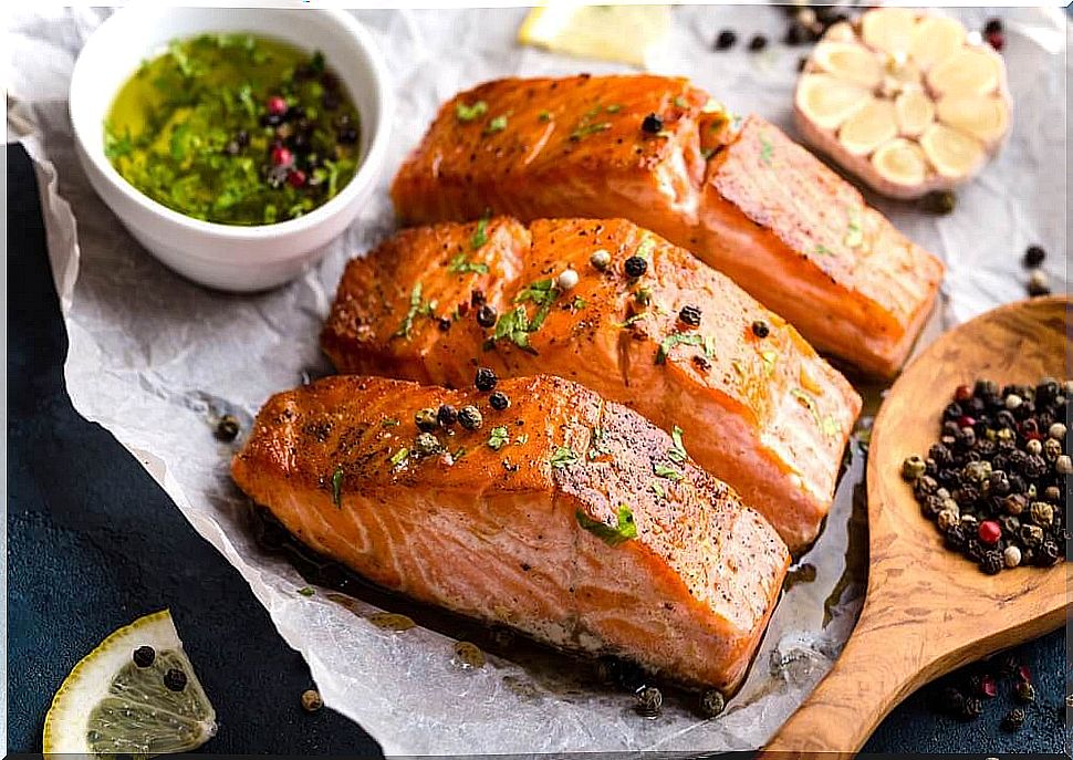 Salmon with spices