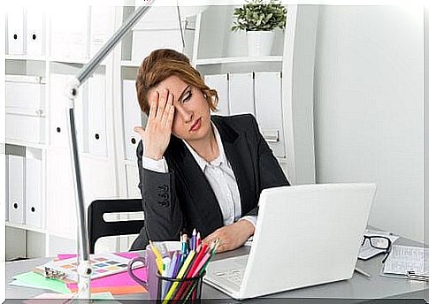 woman feeling tired of working