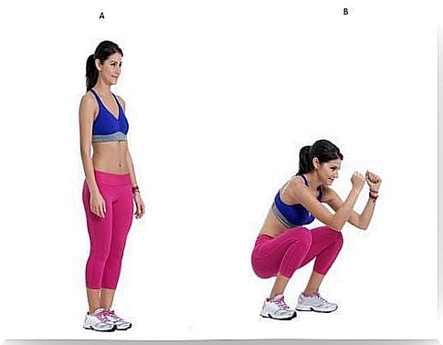 woman doing squats