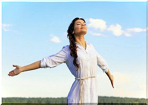 Woman benefiting from breathing exercises.