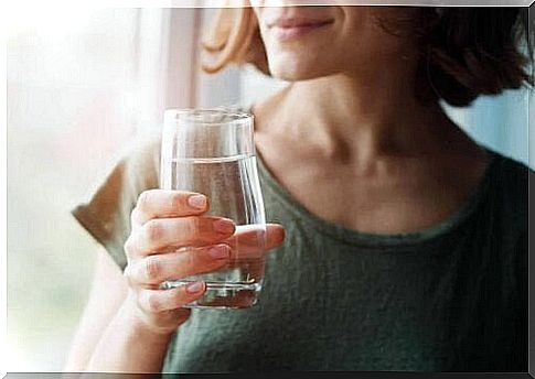 woman drinking water